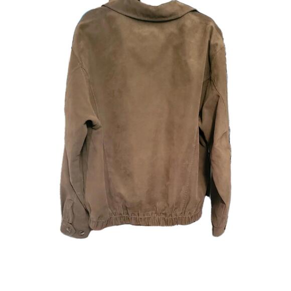 Cutter & Buck Men’s XL Brown Suede Microfiber Bomber Jacket Zip Up Classic - Picture 4 of 5